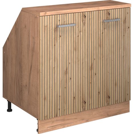 Meuble sous pente R-Line, Chêne Artisan, 80cm 2 portes, 60 cm de profondeur, Vicco (1/5)
