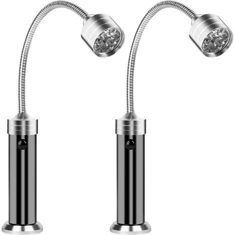 Grillbeleuchtung, 2er-Set LED-Grillleuchten, flexibler, um 360° drehbarer Magnetfuß, für Camping, Grillabende, Partys und den Einsatz im Freien