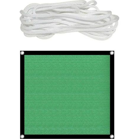 Filet pare-soleil vert, longue corde ventilée, pour jardin, balcon, piscine (1/4)
