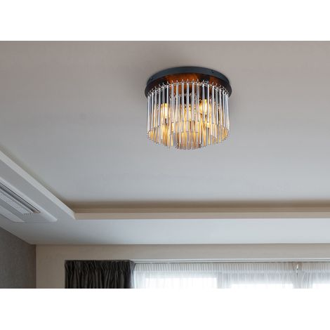 Ausgefallene LED Deckenleuchte mit Rauchglas Stäben, Ø 32cm (1/5)