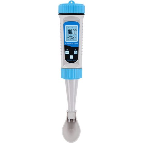 Appareil de mesure de la qualité de l'eau 5 en 1 Bluetooth : TDS, pH, salinité, température, conductivité électrique (EC) pour l'hydroponie, les aquariums et les piscines.