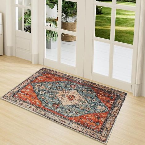 Alfombra de 60x90 cm,Alfombra antideslizante lavable para interiores y exteriores,Absorbente y duradera (1/5)