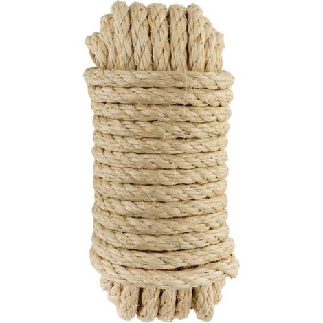 10 mm x 10 m Drahtseil aus Sisal  Juteseil für Verpackung, Dekoration, Gartenarbeit, Fotos, Geschenke, Bastelarbeiten (1/5)