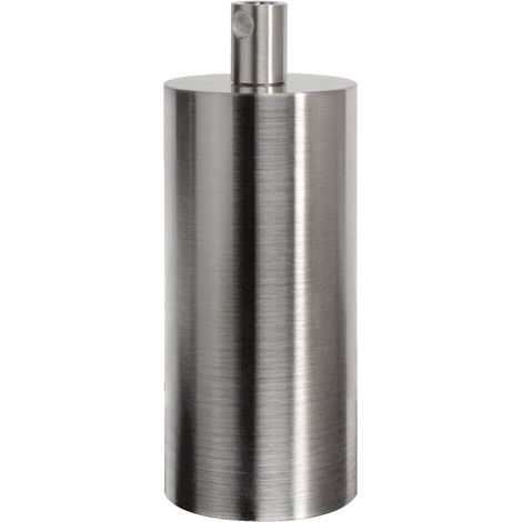 Kit Douille E27 + Cache douille métal cylindrique alu brossé - Tibelec (1/5)
