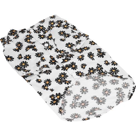 T-shirt pour chien à imprimé marguerites, doux, respirant et flexible, pour petits chiens et chats XZCS04 Blanc M (1/5)