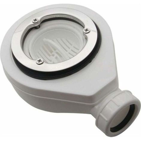 Bonde de douche 40 mm – Acier inoxydable brillant – Fixation 3 vis – Design super slim pour receveur en ardoise ou résine (1/5)