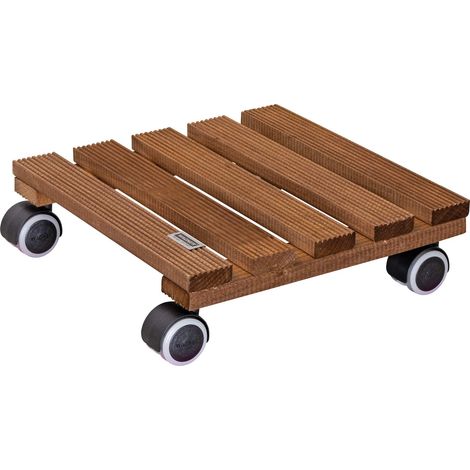 Wagner Carrello per Piante Country 28 x 28 x 8 cm I Carrello per Fiori per Interni, Palissandro I Tavoletta Antiscivolo in Legno massello FSC® I Ruote I Portata 100kg I Fatto in UE-20020301 (1/4)