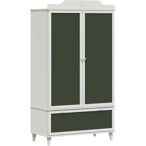 Chalkboard Wardrobe with Drawer with Door White Engineered wood vidaXL (1/5)