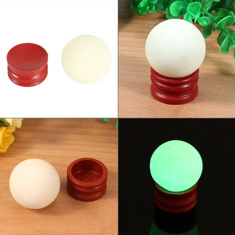 Boule décorative lumineuse en pierre de 35 mm, phosphorescente, avec socle. (1/5)