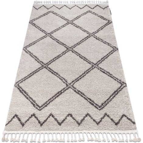 Teppich BERBER ASILA B5970 sahne / braun Franse berber marokkanisch shaggy zottig beige 160x220 cm