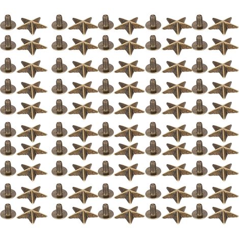 50 Ensemble de Rivets en Forme d'Étoile Argentés, Accessoires de Décoration de Chaussures de Vêtements de Bricolage avec Vis 14mm Artisanat en Cuir en Métal DIY pour (Bronze) (1/5)