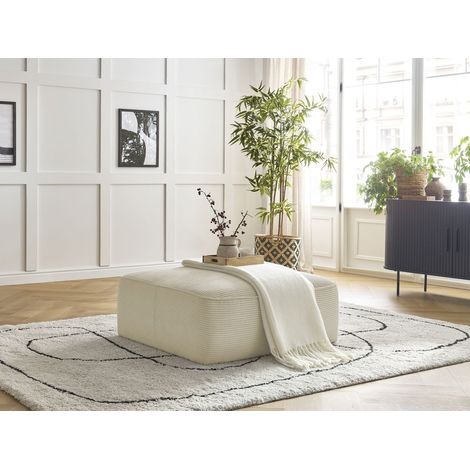 BOBOCHIC - Pouf LEOPOLD velours côtelé Beige (1/5)