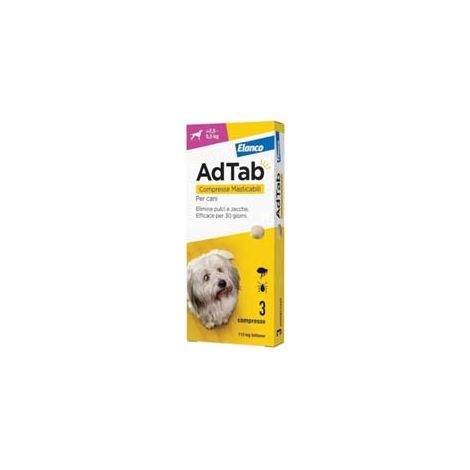 ADTAB COMPRESSE MASTICABILI PER CANI KG.2,55,5  3 compresse da mg.112,5 di lotilaner    ADTAB