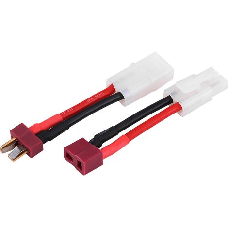 Set mit 2 T-Adapterkabeln (Stecker/Buchse) auf Tamiya-Stecker (Stecker/Buchse), 14 AWG-Draht, RC-Zubehör (1/5)