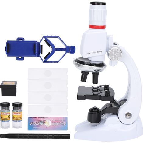 Children Microscope Set with Mobile Phone Holder Simulation High Definition 1200X (1/5)