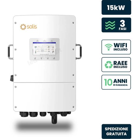 Onduleur V-TAC Solis Triphasé Hybride 15kW CEI 0-21 WiFi TA IP66 (1/5)