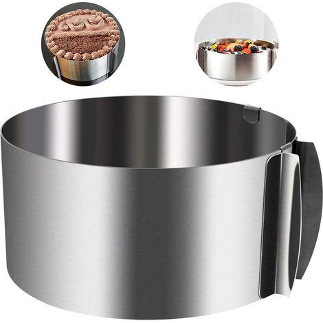 Cercle à pâtisserie rond ajustable de 15 à 30 cm en acier inoxydable, moule à mousse pour gâteau, ustensiles de pâtisserie, moule de décoration pour gâteaux, anneau de cuisson (1/4)
