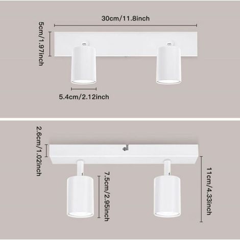 Spot De Plafond - GU10 - Blanc - Rotatif - Pour Cuisine Salon Chambre - 1 Unité (1/5)