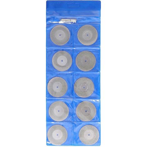 10 Stück dünne Diamanttrennscheiben mit Stange, runde Schleifscheiben für Holz, Metall und Stein, 50 mm / 2 Zoll