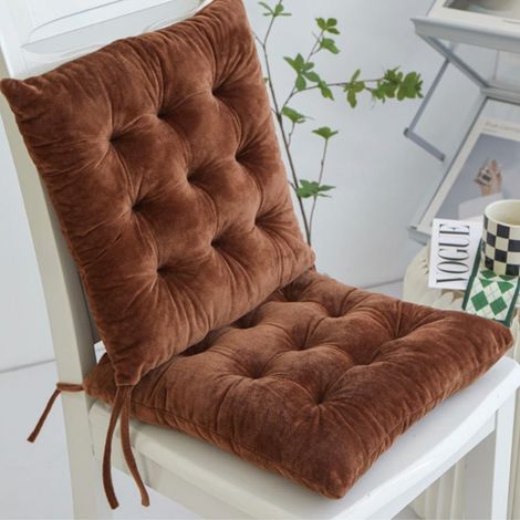 Set of 4 Chair Pads, Crystal Velvet Chair Pads, Dark Green Indoor Chair Cushions, Washable Chair Cushion, Outdoor Chair Covers (40cm, Coffee) (1/5)