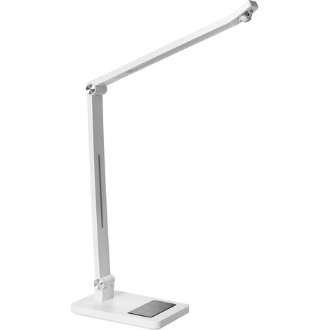 LED Desk Lamp White Synthetic Material Adjustable Arm Rotating Shade Stepless Dimmer Motion Sensor 3 Temperature Colours Home Office LEPUS