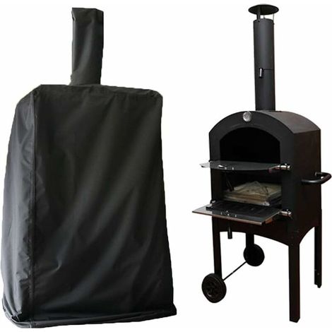 Heavy Duty Waterproof Outdoor Pizza Oven Cover, Extra Large Black Bag