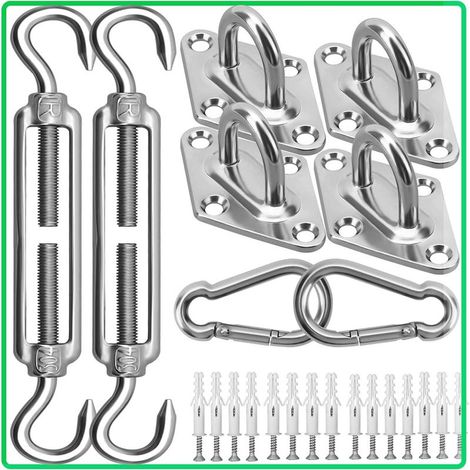Kit di fissaggio per vele ombreggianti - Kit di installazione per vele ombreggianti in acciaio inox 304 (1/5)