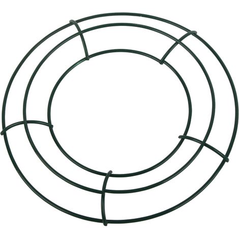 Couronne en fil de fer vert, cadre rond DIY pour composition florale, anneau décoratif en métal (1/5)