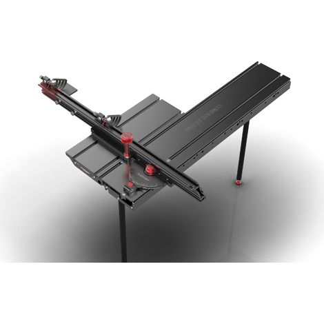 Chariot de coupe professionnel pour scies à table – Capacité jusqu'à 1540 mm – Butée d'angle +60°/-60° – Mécanisme de guidage industriel – ATZS15 – Mw-Tech (1/5)