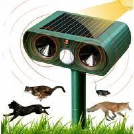 1 répulsif solaire ultrasonique pour chats, détection PIR, fréquence réglable, résistant aux intempéries, protection jardin (1/5)