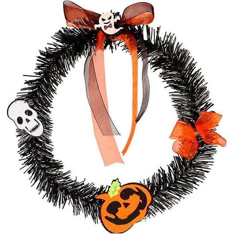 Couronne de porte d'entrée automnale en maille, guirlande suspendue pour Halloween et Thanksgiving, couronne de feuilles, citrouille et baies, décoration murale automnale pour cheminée, suspension flo (1/5)