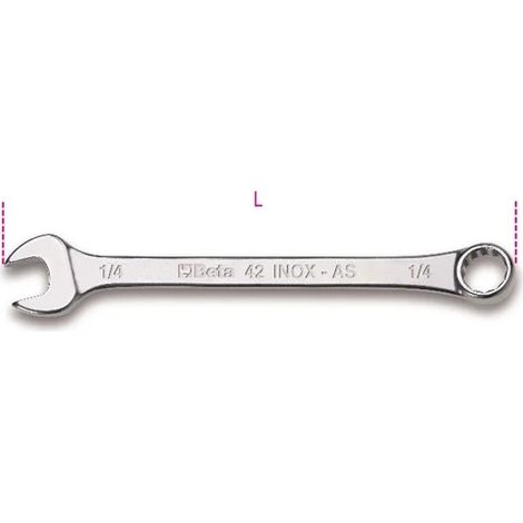 Beta 42INOX-AS Combinaison fourche et clé polygonale taille pouce - 3/4x3/4