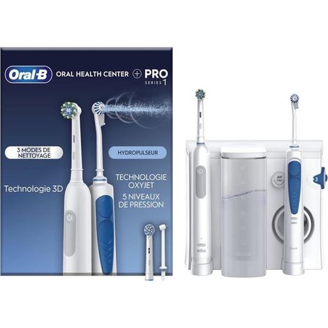 Hydropulseur Dentaire - ORAL-B - Pro Series - Jet Dentaire - 1 Canule Oxyjet - 1 Canule Water Jet