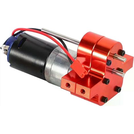 Praktisches 370er Bürstenmotor-Getriebeset mit Kühlkörper aus Aluminiumlegierung und Stahlzahnrädern für WPL Henglong C14 C24 B14 B24 B16 B36 4x4 6x6 Upgrade (1/4)