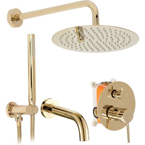 Concealed Shower Set with shower spout REA Lungo Gold + Box