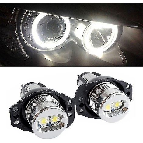 Lot de 2 ampoules LED 20 W pour phares antibrouillard, basse consommation et haute puissance, durée de vie ultra longue, avec feux de position Angel Eyes, compatibles avec BMW E90 E91 291519 (1/5)