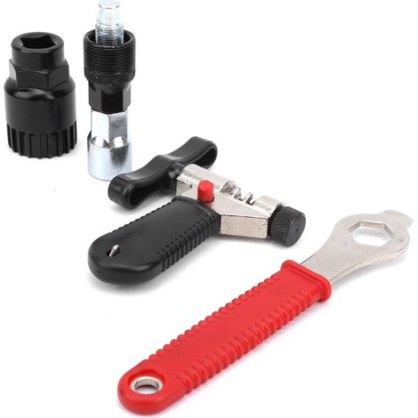 Kit de Réparation Vélo Multifonction avec Outils Hexagonaux, Démonte-Chaîne et Extracteur de Pédalier - Ensemble d'Entretien Vélo Noir (1/5)