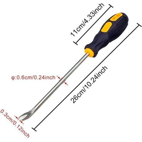 pair Extracteur de clous, tournevis en U de 3 mm pour clous, clous, clous, arrache-agrafes (1/3)