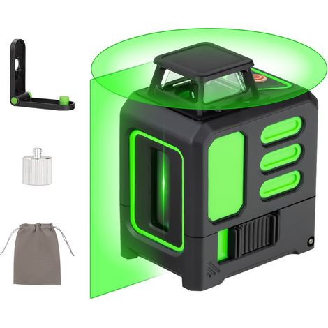 100ft selbstnivellierende grüne Laserwasserwaage, Laserkreuz, vertikale und horizontale Linien, 360 Grad drehbar, inklusive magnetischem Drehfuß, Tragetasche, Laserzieltafel