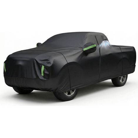 WILITTO Bâche pour voiture SUV imperméable, 100% étanche, matériau extérieur PEVA + feuille d'aluminium, Siège principal avec fermeture éclair, dimensions de la housse 615x172x187cm, noir (1/5)