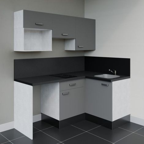 Kitchenette d'angle KA03L-PT avec plan de travail et évier