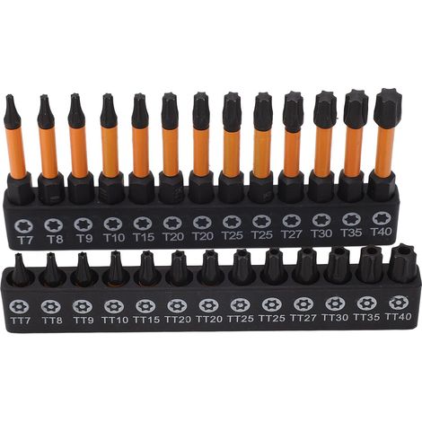 Lot de 26 embouts de tournevis en acier allié S2, tige hexagonale de 6,35 mm (1/4 po), pour l'entretien (1/5)
