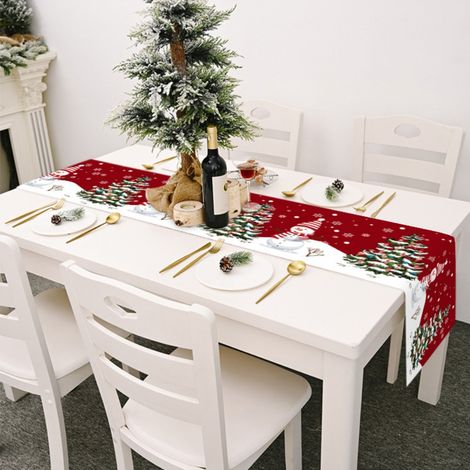 Chemin de table/nappe en lin à rayures minimalistes et modernes, en coton et lin, style européen moderne, Amazon LXM10297, 33 x 304 cm (13 x 120 pouces). (1/5)