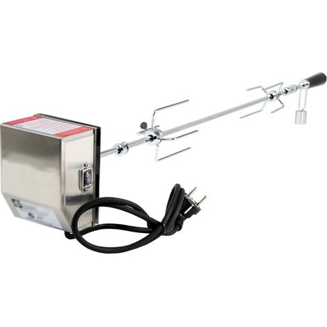 BBQ-Toro Set de broche à griller  90 cm  avec moteur en acier inoxydable  220V - 240V  broche rotative, rôtissoire