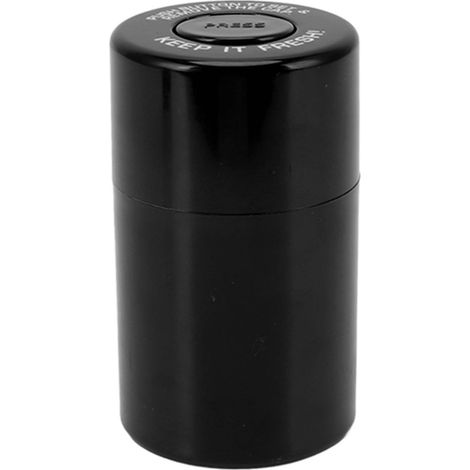 Boîte étanche ronde en plastique pour herbe et tabac, pot hermétique anti-odeur, réservoir scellé de voyage extérieur noir (1/5)