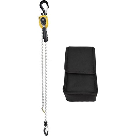 Palan à chaînette - Capacité de charge : 500 kg - Avec bloc de levage - Mini cliquet portable avec chaîne de 1,5 m (1/4)