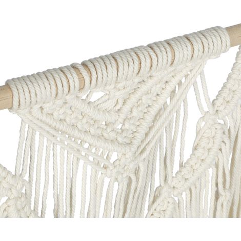 Étagère murale suspendue en corde tricotée à la main, porte-pot de fleurs pour la décoration intérieure (40 x 70 cm) (1/5)