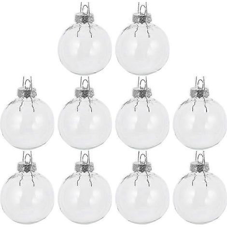 Lot de 10 décorations de Noël : boules transparentes à suspendre au sapin, ornements pour sapin de Noël. (1/5)