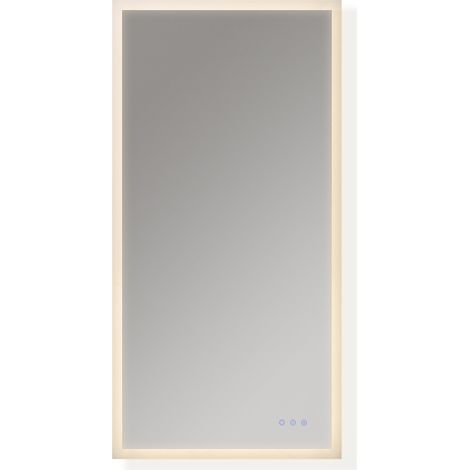 Moments of Glass Espejo de Banho Rectangular 70 x 140 cm con Iluminacion LED, Interruptor Tactil, Brillo Regulable, 3 Tonos y Funcion Antivaho Frame