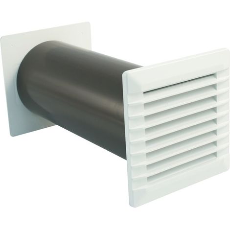Teleskopkanal Flachkanal 110 Rückstauklappe,140x140mm, weiß